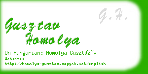 gusztav homolya business card